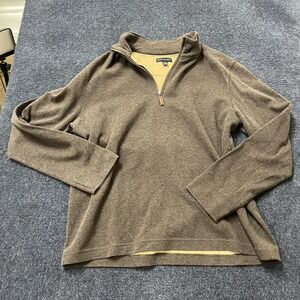 Banana Republic Sweater Mens XL Brown Quarter Zip Pullover Casual Knit Layering